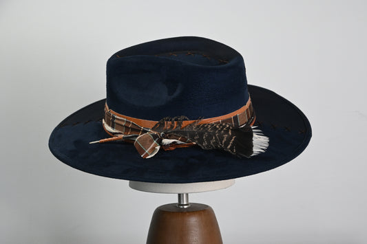 Suede Artisanal Hat - Navy