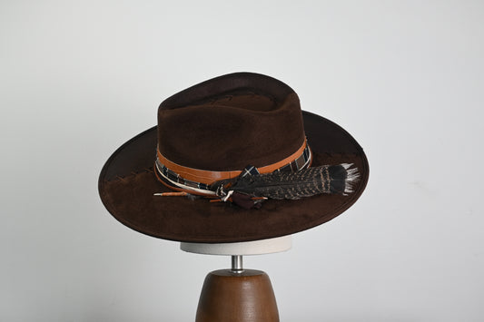 Suede Artisianl Hat - Brown