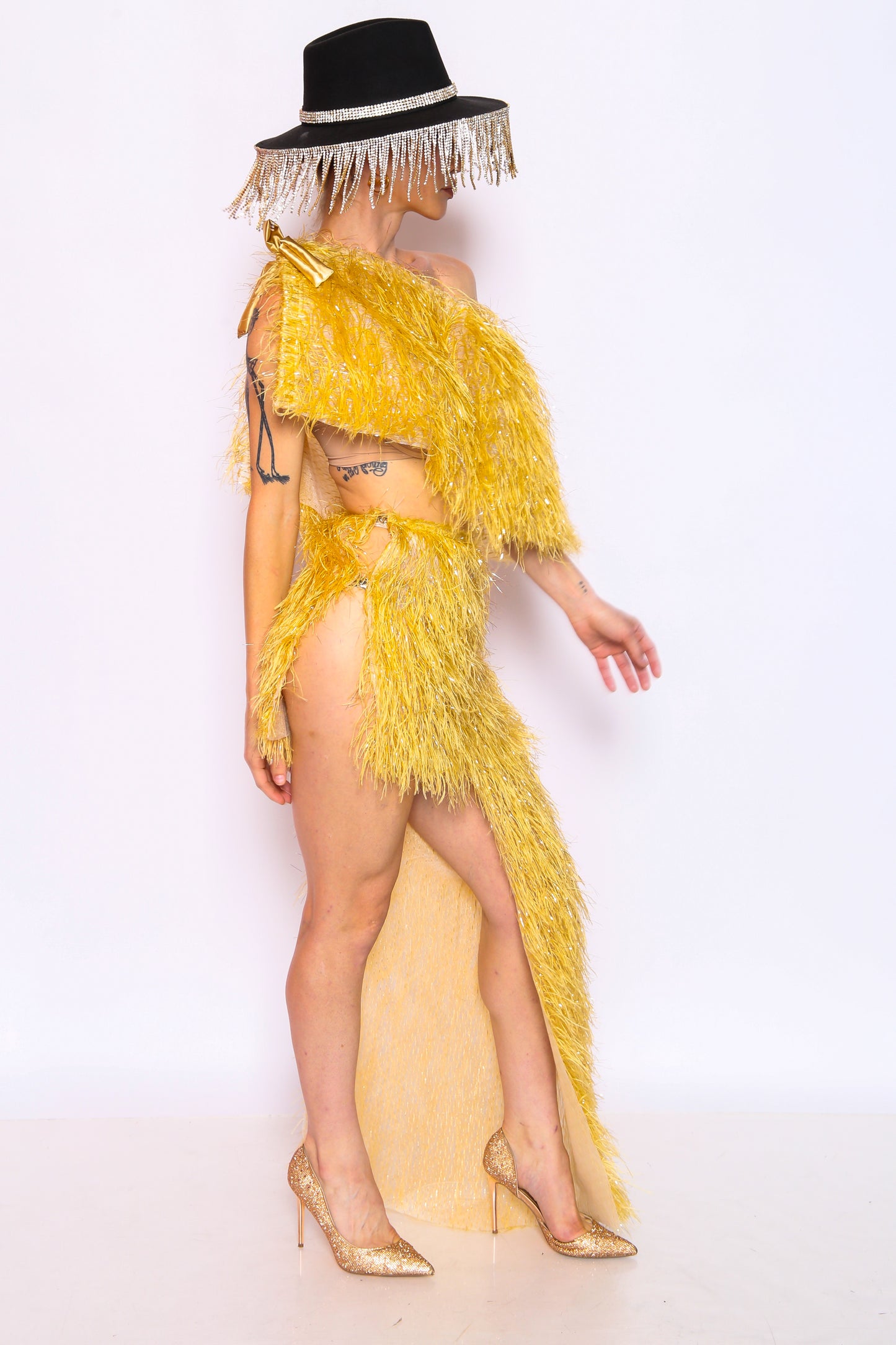 Yellow Peacock Matching Set