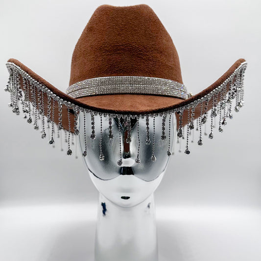 Glam Rodeo Cowgirl Hat - Brown