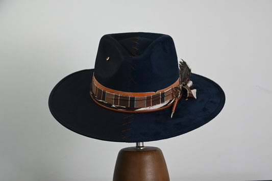 Suede Artisanal Hat - Navy