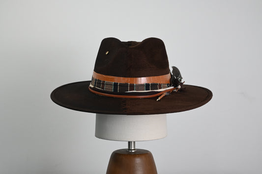Suede Artisianl Hat - Brown