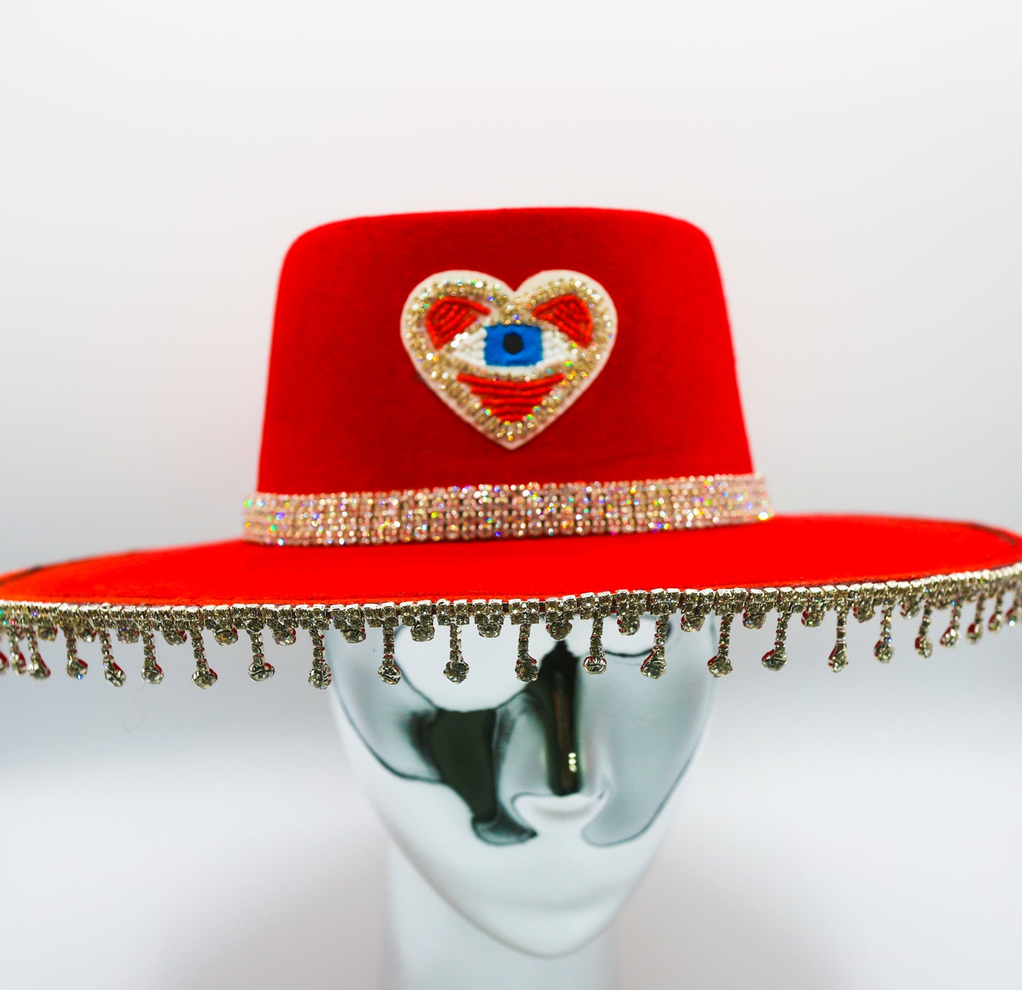 Bordeaux Crystal Fringe Hat